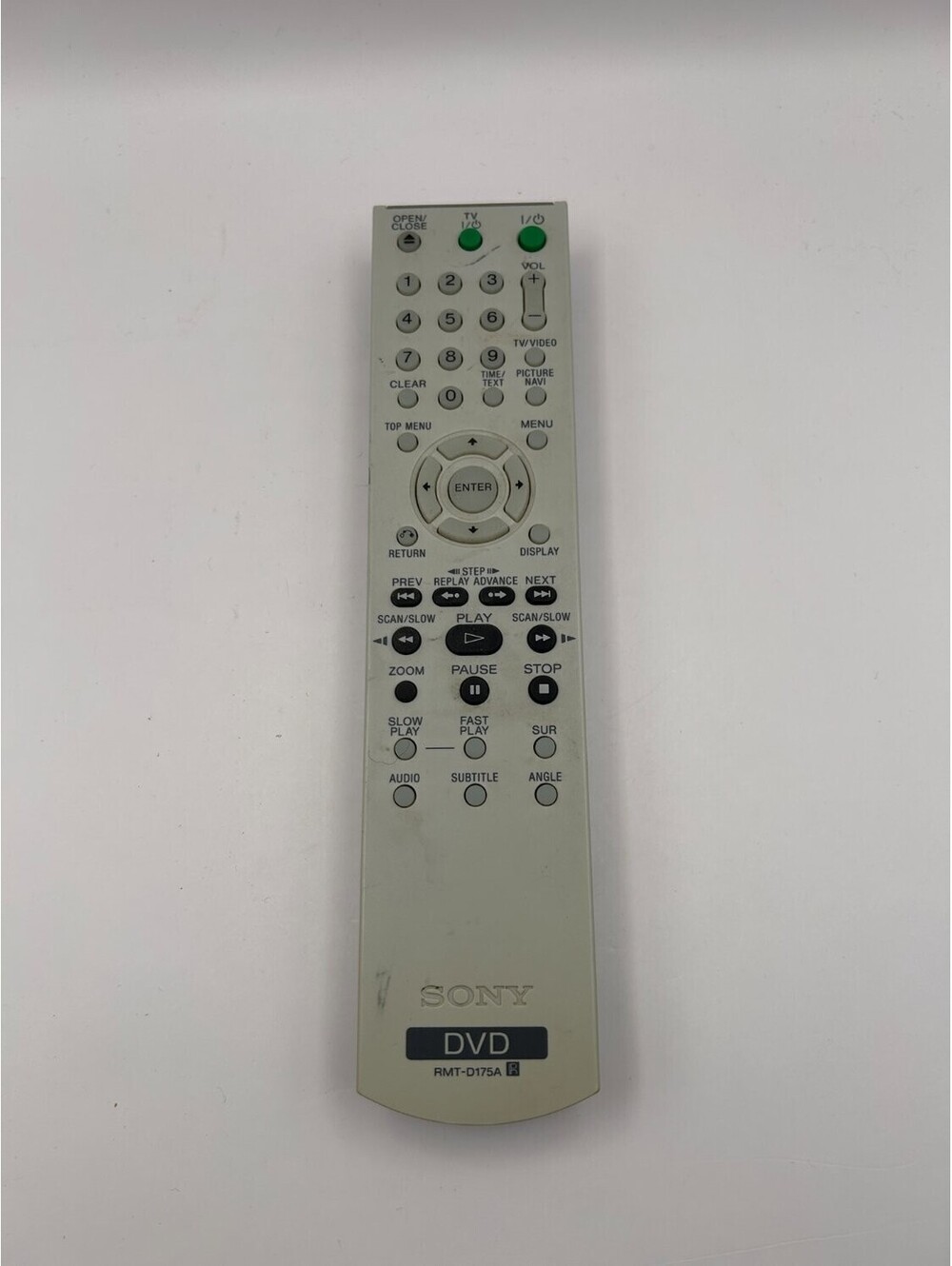 Sony RMT-D175A DVD Player Remote Control OEM Original Gray w/ Battery Cover